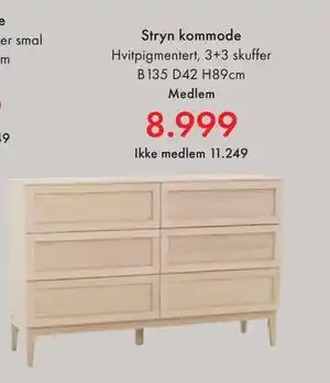 Fagmøbler Stryn kommode, NOK 11249, Medlemspris tilbud