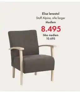 Fagmøbler Elise lenestol, NOK 10695, Medlemspris tilbud