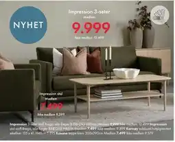 Fagmøbler Impression 3-seter, NOK 12499, Medlemspris tilbud
