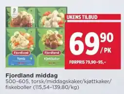 Meny Fjordland middag tilbud