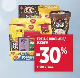 Meny Freia sjokolade / iskrem tilbud