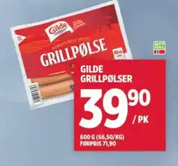 Meny Gilde grillpølser tilbud