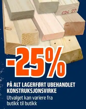 Coop Obs På alt lagerført ubehandlet konstruksjonsvirke tilbud
