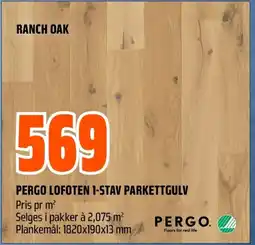 Coop Obs Pergo lofoten 1-stav parkettgulv tilbud