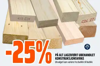 Coop Obs På alt lagerført ubehandlet konstruksjonsvirke tilbud