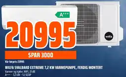 Coop Obs Wilfa svalbard extreme 7,2 kw varmepumpe, ferdig montert tilbud