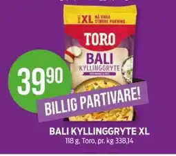Kiwi TORO Bali kyllinggryte XL tilbud