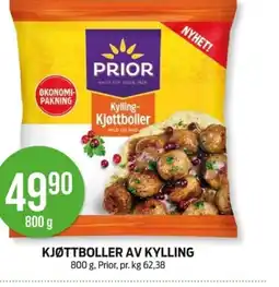 Kiwi PRIOR Kjøttboller av kylling tilbud