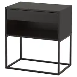 IKEA Vikhammer Nattbord, svart, 60x39 cm tilbud
