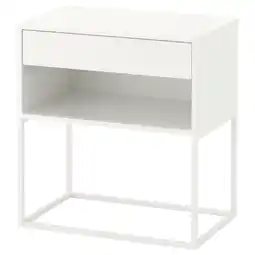 IKEA Vikhammer Nattbord, hvit, 60x39 cm tilbud