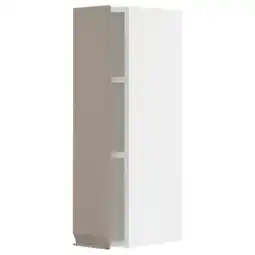 IKEA Metod Veggskap med hylleplater, hvit/upplöv matt mørk beige, 20x80 cm tilbud