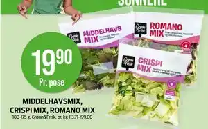 Kiwi MIDDELHAVSMIX, CRISPI MIX, ROMANO MIX, NOK 19.9 tilbud