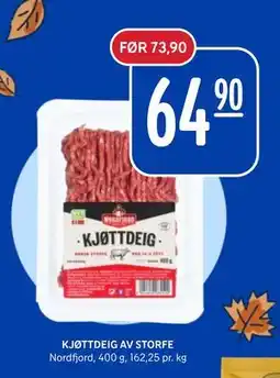Rema 1000 KJØTTDEIG AV STORFE, NOK 64.9 tilbud