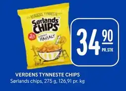 Rema 1000 VERDENS TYNNESTE CHIPS, NOK 34.9 tilbud