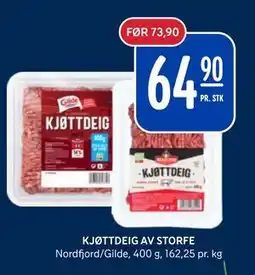 Rema 1000 KJØTTDEIG AV STORFE, NOK 64.9 tilbud