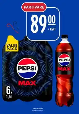 Rema 1000 PEPSI MAX 6PK, NOK 89 tilbud