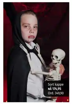 Nille Sort kappe, NOK 174.95 tilbud