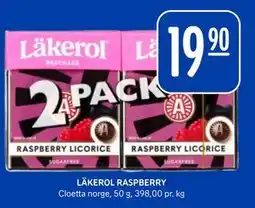 Rema 1000 LÄKEROL RASPBERRY, NOK 19.9 tilbud