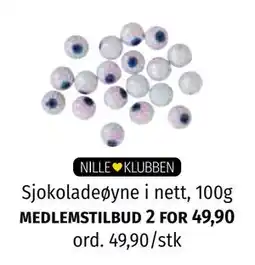 Nille Sjokoladeøyne i nett, Medlemspris tilbud