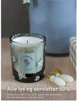 Kid Interiør Alle lys og servietter 50% tilbud