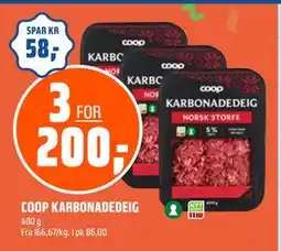 Coop Obs COOP KARBONADEDEIG, NOK 200 tilbud