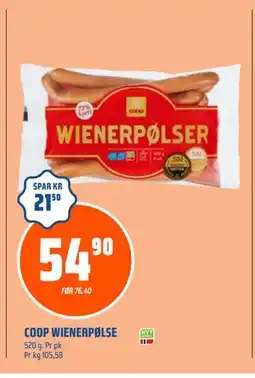 Coop Obs COOP WIENERPØLSE, NOK 54.9 tilbud