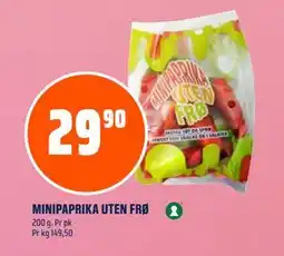 Coop Obs MINIPAPRIKA UTEN FRØ, NOK 29.9 tilbud