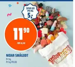 Coop Obs NIDAR SMÅGODT, NOK 11.9 tilbud