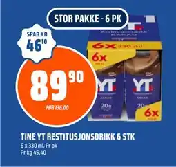 Coop Obs TINE YT RESTITUSJONSDRIKK 6 STK, NOK 89.9 tilbud