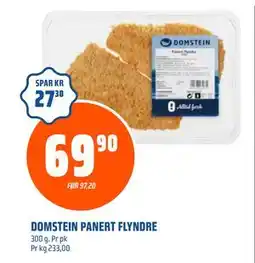 Coop Obs DOMSTEIN PANERT FLYNDRE, NOK 69.9 tilbud