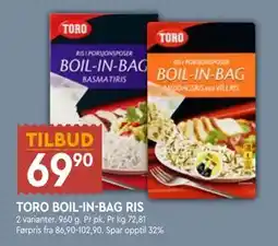 Coop Mega TORO BOIL-IN-BAG RIS, NOK 69.9 tilbud
