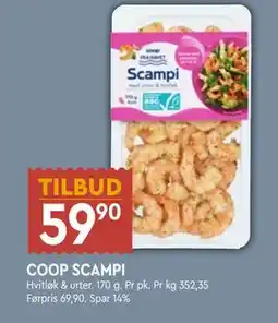 Coop Mega COOP SCAMPI, NOK 59.9 tilbud