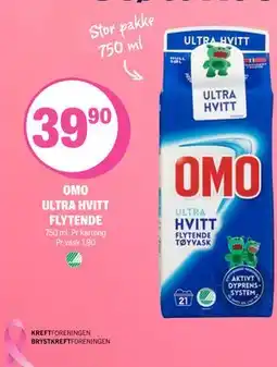Coop Extra OMO ULTRA HVITT FLYTENDE, NOK 39.9 tilbud