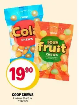 Coop Extra COOP CHEWS, NOK 19.9 tilbud