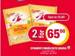 Coop Extra SYNNØVE FINDEN EKTE GOUDA, NOK 65 tilbud