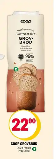 Coop Extra COOP GROVBRØD, NOK 22.9 tilbud