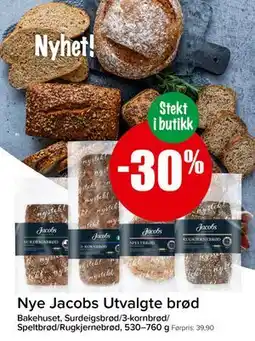 Spar Nye Jacobs Utvalgte brød tilbud