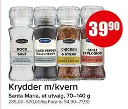 Spar Krydder m/kvern, NOK 39.9 tilbud