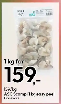 Gigaboks ASC Scampi 1 kg easy peel, NOK 159 tilbud