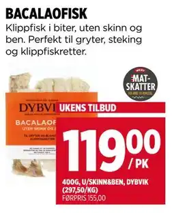 Meny BACALAOFISK, NOK 119 tilbud