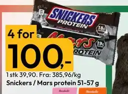 Gigaboks Snickers / Mars protein 51-57 g, NOK 100 tilbud