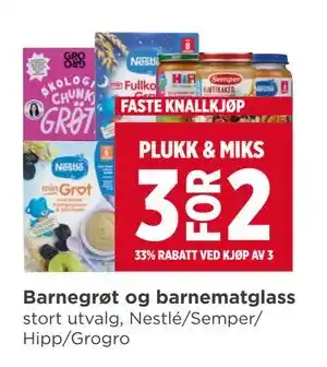Barnegrøt og barnematglass