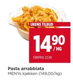 Meny Pasta arrabbiata, NOK 14.9 tilbud