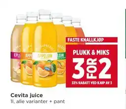 Meny Cevita juice tilbud