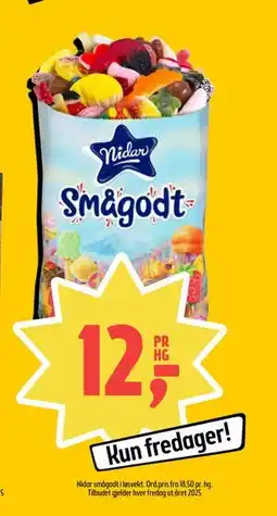 Coop Prix Nidar smågodt i løsvekt., NOK 12 tilbud