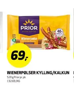Bunnpris WIENERPØLSER KYLLING/KALKUN, NOK 69 tilbud