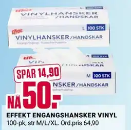 Europris EFFEKT ENGANGSHANSKER VINYL, NOK 50 tilbud