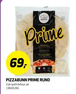 Bunnpris PIZZABUNN PRIME RUND, NOK 69 tilbud