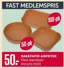 Europris BAKEPAPIR AIRFRYER, Medlemspris tilbud