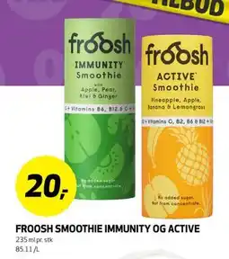 Bunnpris FROOSH SMOOTHIE IMMUNITY OG ACTIVE, NOK 20 tilbud